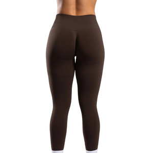 Leggings de compression marron taille haute sans couture pour femme, idéaux pour la gym, le fitness, le yoga, la course à pied, l'entraînement, résistants aux squats, extensibles dans quatre directions, pour activités sportives - Product Image 2