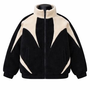 Wholesale Competitive Price Thick Sherpa <b>Fleece</b> Zip-Up <b>Jacket</b> for Men <b>Warm</b> Winter Street Style Casual Wear Custom Bomber - Product Image 2