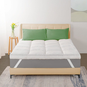 Surmatelas matelassé en polyester blanc uni, lavable, toutes saisons, pour usage domestique, tapis pliable - Product Image 2