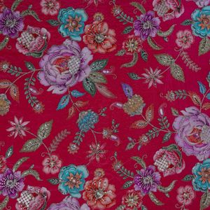 Robe de mariée ethnique indienne de luxe en tissu crêpe léger avec broderie florale rose fuchsia pour mariage/occasion spéciale - Product Image 4