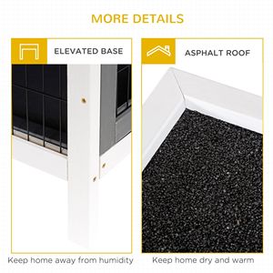 Conigliera Grande a 2 Piani da 54 Pollici in Legno con Porte Bloccabili e Vassoio Anti-Perdita, Habitat per Piccoli Animali - Product Image 6