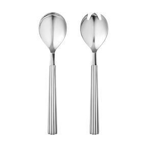 Juego de servidores de ensalada de metal duradero con borde liso y agarre seguro para cenas familiares, servicio de buffet e industria de catering. - Product Image 6