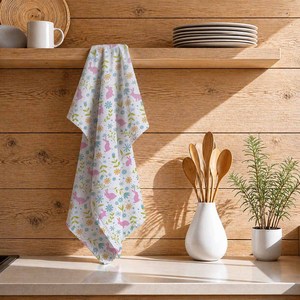 Serviettes de cuisine en coton 100% avec un magnifique motif floral imprimé, serviettes de cuisine de haute qualité, impression et logo personnalisés au meilleur prix - Product Image 1