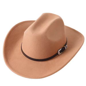 Nuevo Sombrero Vaquero de Fieltro de Lana de Lujo al por Mayor con Logotipo Personalizado para Hombres Adultos, Ideal para Fiestas y Decoración - Product Image 5