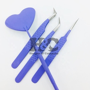 Pince à épiler pour extension de cils Volume incurvé Ensemble de pinces à cils LOGO VISON Logo en acier inoxydable Pince à épiler droite - Product Image 4
