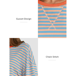 Sweat-shirts d'hiver pour femmes, manches longues, col rond, décontractés, en tricot uni, 100% coton, molleton écologique, confortables, logo personnalisé sur le devant - Product Image 5