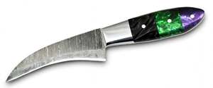 Couteau artisanal en acier Damas avec manche en résine segmentée, outil de cuisine - Product Image 2