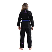 Kimono de BJJ pour homme TITAN TREAD WEAR, noir, coupe classique, logo brodé, ceinture bleue, 100% coton, 380g, extensible, respirant, arts martiaux