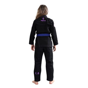 Kimono de BJJ pour homme TITAN TREAD WEAR, noir, coupe classique, logo brodé, ceinture bleue, 100% coton, 380g, extensible, respirant, arts martiaux - Product Image 2