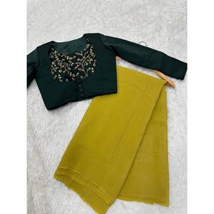 Indian & Pakistani Clothing Sequins & Dori Work <b>Saree</b> and Blouse for Party Wear Look - Product Image 1