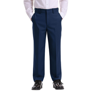 Pantalones de Uniforme Escolar Azul Marino de Alta Calidad, Corte Recto, Cintura Ajustable, Frente Plano, para Niños - Product Image 1