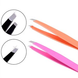 Ensemble de pinces à cils en acier inoxydable, outils de maquillage de précision à pointe lisse, 5 couleurs, soin professionnel des sourcils et des cils - Product Image 4