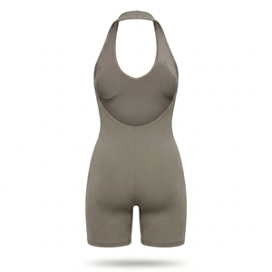 Combinaison de sport pour femme à col halter pour pickleball avec short assorti, tricotée, longueur mi-cuisse, coupe classique, vêtements de sport printemps-été - Product Image 3