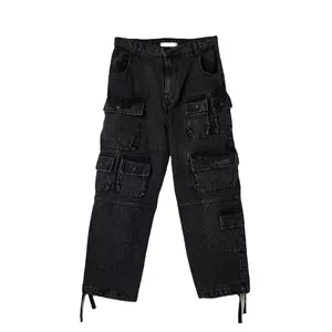 नए डिजाइन फैशन कार्गो पैंट पुरुषों उच्च गुणवत्ता वाले कस्टम लोगो स्ट्रीटवियर शैली का समग्र पतलून निर्माण