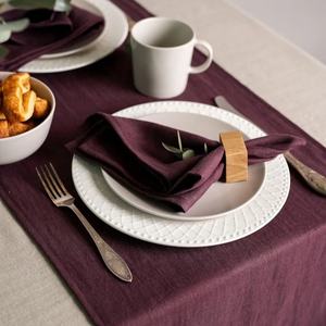 Nouvelle arrivée 100% serviettes en lin adouci ensemble petites serviettes en tissu pour salle à manger et mariage Table lin tapis & Pad - Product Image 1