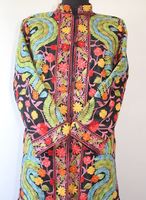 Nouvelle collection de veste brodée fluorescente Suzani, robe kimono oversize d'hiver, long manteau indien en velours multicolores