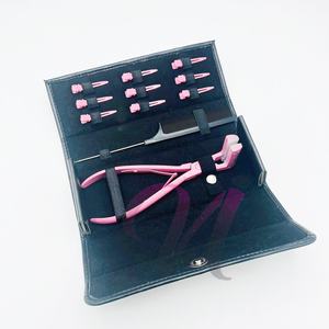 Alicate para extensiones de cabello con cinta rosa para bebé sostenible, peine de acero con puntos de silicona para sellar el cabello seguro, herramientas para extensiones de cabello - Product Image 4