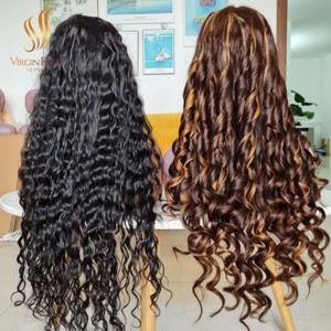 Vente en gros 100% Remy cheveux sans colle perruque vague d'eau meilleur prix sur la couleur naturelle non traitée brut cheveux humains vietnamiens - Product Image 2