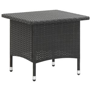 Tavolo da esterno resistente in rattan PE nero, dimensioni 19,7x19,7x18,5 pollici - Product Image 1