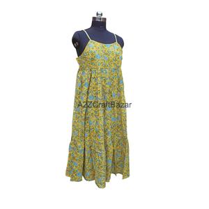 Vestido Midi Bodycon 100% Algodón, Cuello en V, Estampado Floral, Sin Mangas, Logotipo Frontal, para Mujer, para Fiestas en la Playa, Atuendos de Noche - Product Image 2