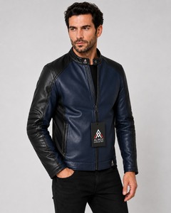 High Quality Men Leather <b>Jacket</b> Stylish Biker Coat Warm Comfortable Durable Streetwear Outerwear <b>Casual</b> Zipper OEM Service - Product Image 5
