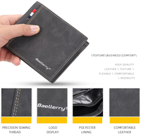 Dompet Minimalis Tipis untuk Pria Dompet Trifod Klasik dengan Tempat Kartu Kulit PU Berkualitas Tinggi