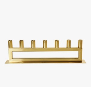 Elegant Gold <b>Iron</b> <b>7</b>-Candle Candelabra Rectangular Design Handmade Eco-Friendly Home Decoration Holder - Product Image 1
