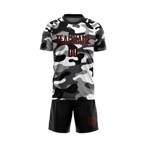 Custom Camouflage Soccer Jersey Set Men's Short Sleeve Sublimated Moisture Wicking <b>Athletic</b> Fit All Seasons Team Name Number - Product Image 2