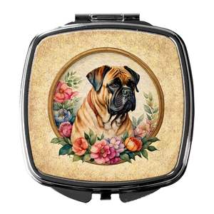 Bullmastiff Fleurs Compact Pliant De Poche Miroir De Maquillage De Voyage Cadeau Décoratif De Poche pour Femmes et Filles - Product Image 1