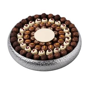 Bol et plateaux à dessert en chocolat de luxe faits à la main, dernier design, pour mariages et décoration intérieure, avec support métallique moderne - Product Image 3