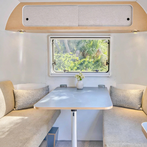 Mobile Travel Caravan Stainless Steel Motorhome RV Camper <b>Trailer</b> with Kitchen Bathroom Sleeping Space Design - Product Image 2