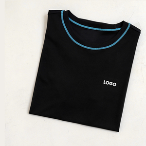 Camiseta deportiva con ribete de contraste personalizada, camiseta de gimnasio transpirable de secado rápido de poliéster OEM ODM para hombres - Product Image 6