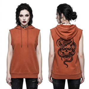 Vintage Acid Wash Hoodie Women Custom Orange Distressed Sweatshirt Anatomical Heart Graphic Pullover Streetwear Manufacturer - Product Image 4