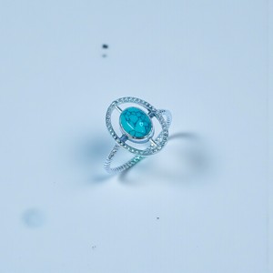 แหวนเงินแท้ 925 ประดับพลอยสีฟ้าคราม น้ำหนักเบา ราคาดีที่สุด - Product Image 2