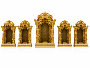 Templo hindú tradicional Swaminarayan dorado para salas comunitarias, Gran Templo BAPS Shri Swaminarayan para salas de Satsang, Templo para el hogar - Product Image 1