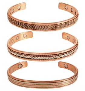 <b>Indian</b> 100% Pure Copper Healing Metal Bracelet Unisex Cuff Pure Metals Plain Glossy Therapy Meditation Fashion Kada <b>Bangles</b> - Product Image 1