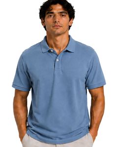 Sky Blue Men Polo Shirt Short Sleeve Cotton Pique Fabric Casual Jacquard Pattern Turn <b>Down</b> Collar Luxury Summer Customized - Product Image 1