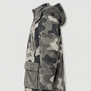 Veste à capuche camouflage pour homme, style urbain et outdoor, multi-poches, streetwear tendance, vêtements MALUZA INDUSTRIES - Product Image 4