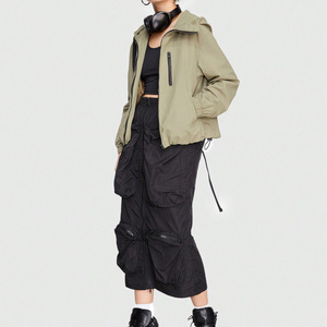 <b>Women</b> <b>Light</b> Green Windbreaker <b>Jacket</b> Hooded Sporty Coat Ladies Fashion Lightweight Outerwear Casual Zip Up Outdoor Top - Product Image 2
