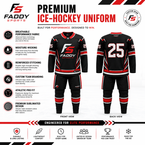Custom Ice Hockey Uniform Set Sublimated Long Sleeve Jersey Shorts <b>Socks</b> Private Label OEM Teamwear Uniforms - Product Image 5