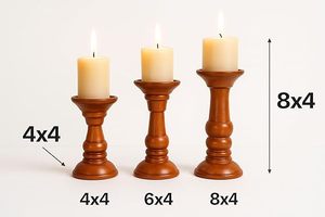 Juego de 3 Portavelas de Madera Hechos a Mano, Estilo Rústico, para Decoración del Hogar - Product Image 3