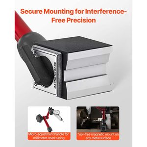 Base Magnetica Universale con Contenitore per Indicatore di Precisione, Precisione 0,0005 Pollici, Intervallo 0-0,03 Pollici, Impugnatura a Sfera Micro - Product Image 4