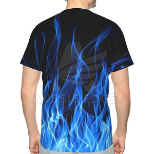 Camiseta de Manga Corta para Hombre, Estampado de Salpicaduras de Agua, Secado Rápido, Corte Ajustado, Cuello Redondo, Informal, Azul, con Patrón, Tejido de Poliéster - Product Image 2