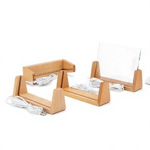 Support de lampe en bois en forme de U avec câble USB, lumière LED blanc chaud, design minimaliste pour la maison - Product Image 3