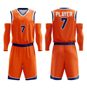 Conjunto de Uniforme de Baloncesto Naranja, Jersey sin Mangas con Cuello en V y Número 7 Sublimado, Poliéster de Secado Rápido, Unisex para Adultos - Product Image 1