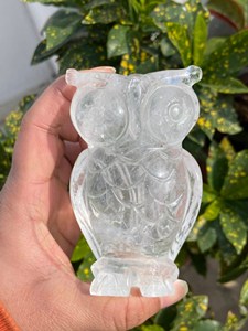 Estatua de Búho Tallada a Mano en Cuarzo Transparente Natural, Figura de Cristal para Decoración del Hogar, Proveedor Mayorista OEM ODM - Product Image 5