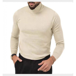 Pull d'hiver pour homme en laine acrylique à séchage rapide, couleur unie gris noir, manches régulières, pour les entraînements - Product Image 2