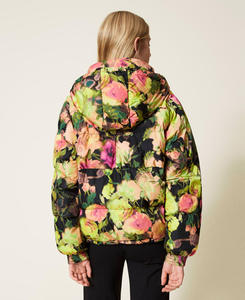 Veste matelassée haut de gamme à imprimé floral pour femme, personnalisable, coupe-vent avec fermeture éclair et poches latérales, manteau pour femme - Product Image 3
