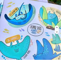Livre mural interactif étanche imprimé en gros sur le thème de l'océan avec autocollant mignon de logo d'anime