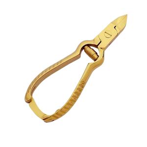 Coupe-ongles à ressort plaqué or avec poignée pour une utilisation pratique sur les doigts - Product Image 1